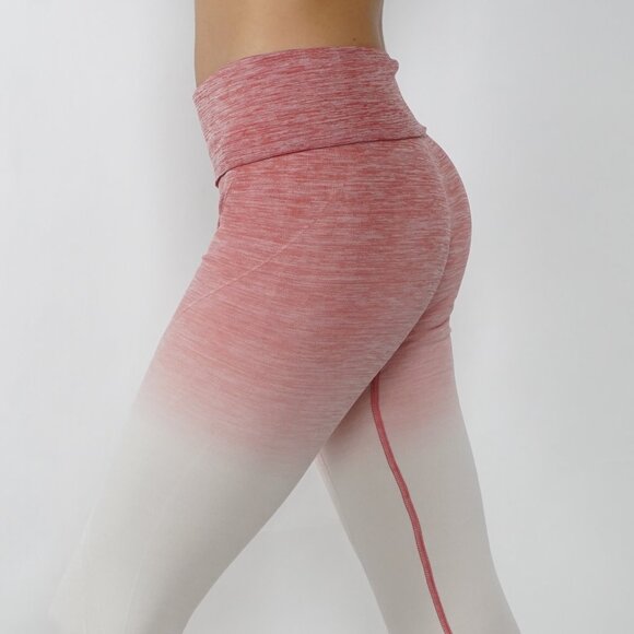 NWT Seamless High Waist Yoga Dry-Fit Ombre compression Leggings Tummy support - Picture 2 of 8